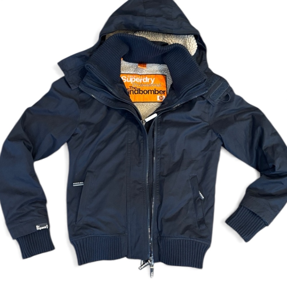 Superdry Navy Hooded Bomber Jacket